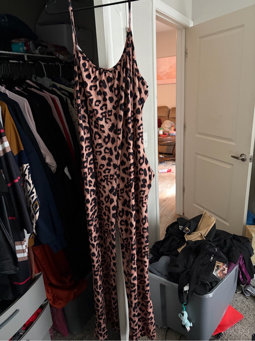 Women’s Leopard Print Jumpsuit - Pink